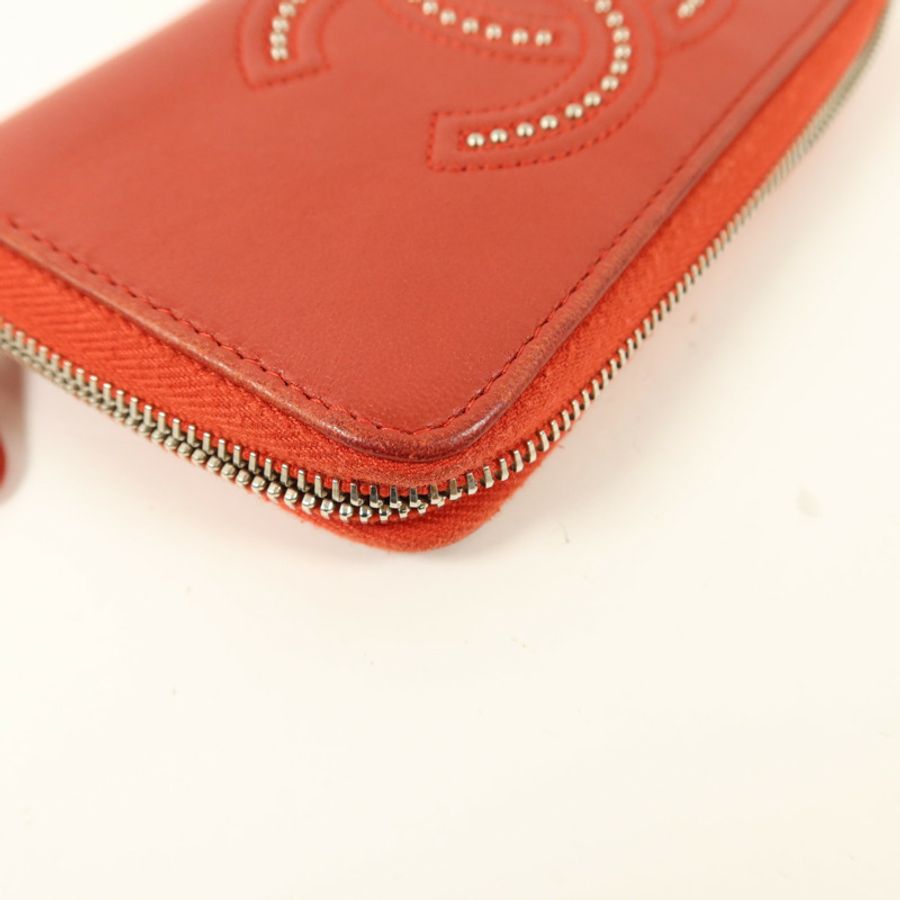 CHANEL 牛皮皮革Zipper Wallet錢包-15