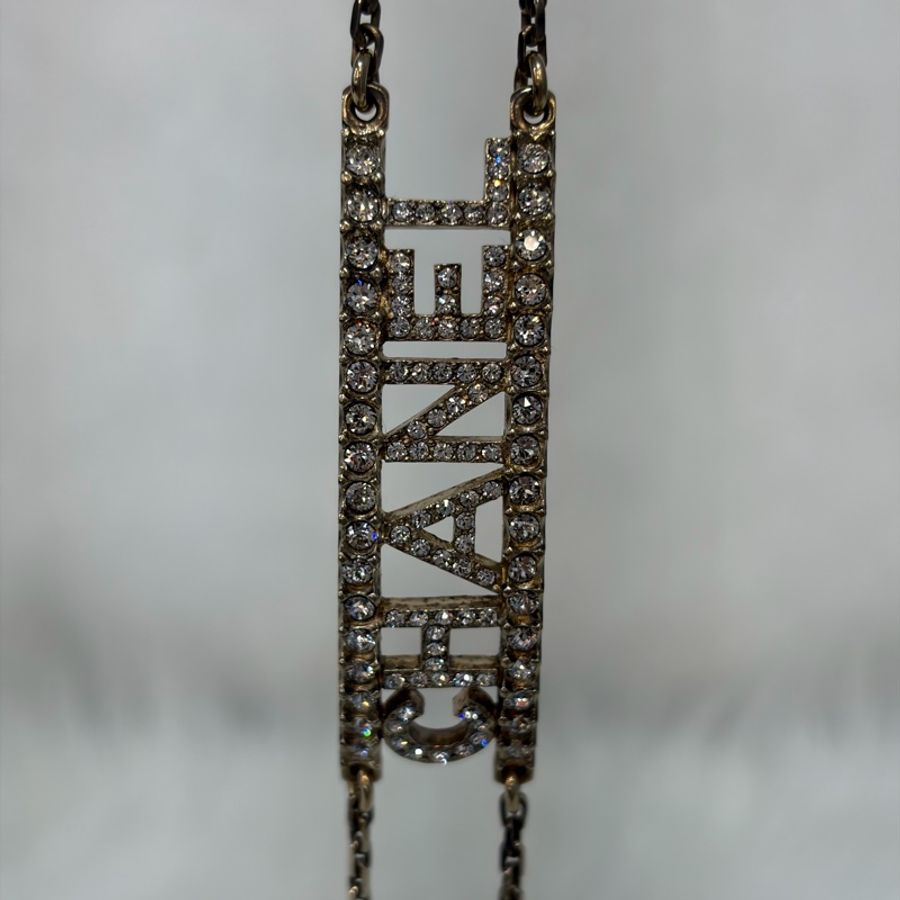 CHANEL AB8049 logo 金色金鍊水鑽字牌字母名字 項鍊 鎖骨鍊 頸鍊-23