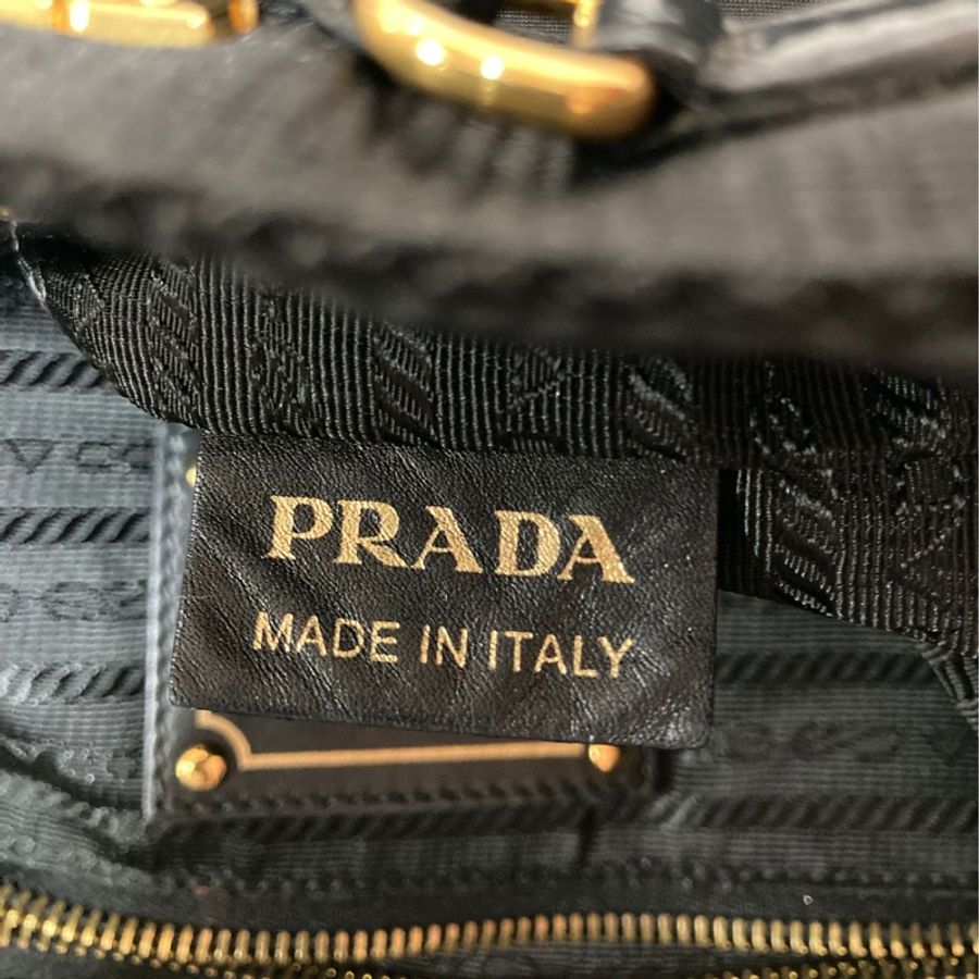 Prada 刺繡花紋手提包(附保卡)-9