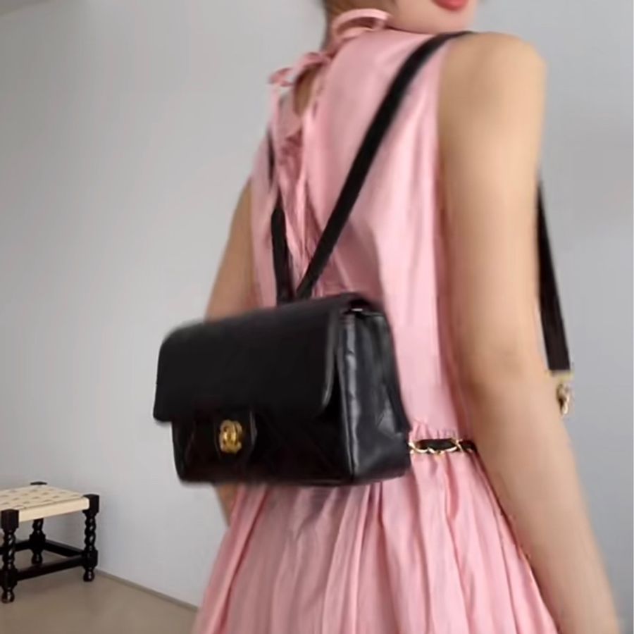 ChanelVintage cf雙肩後背包-1