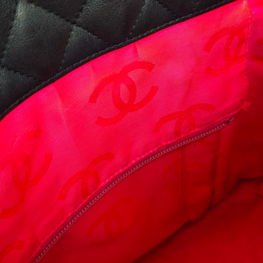 Chanel • 經典康鵬全黑牛皮大號托特包 So Black-17