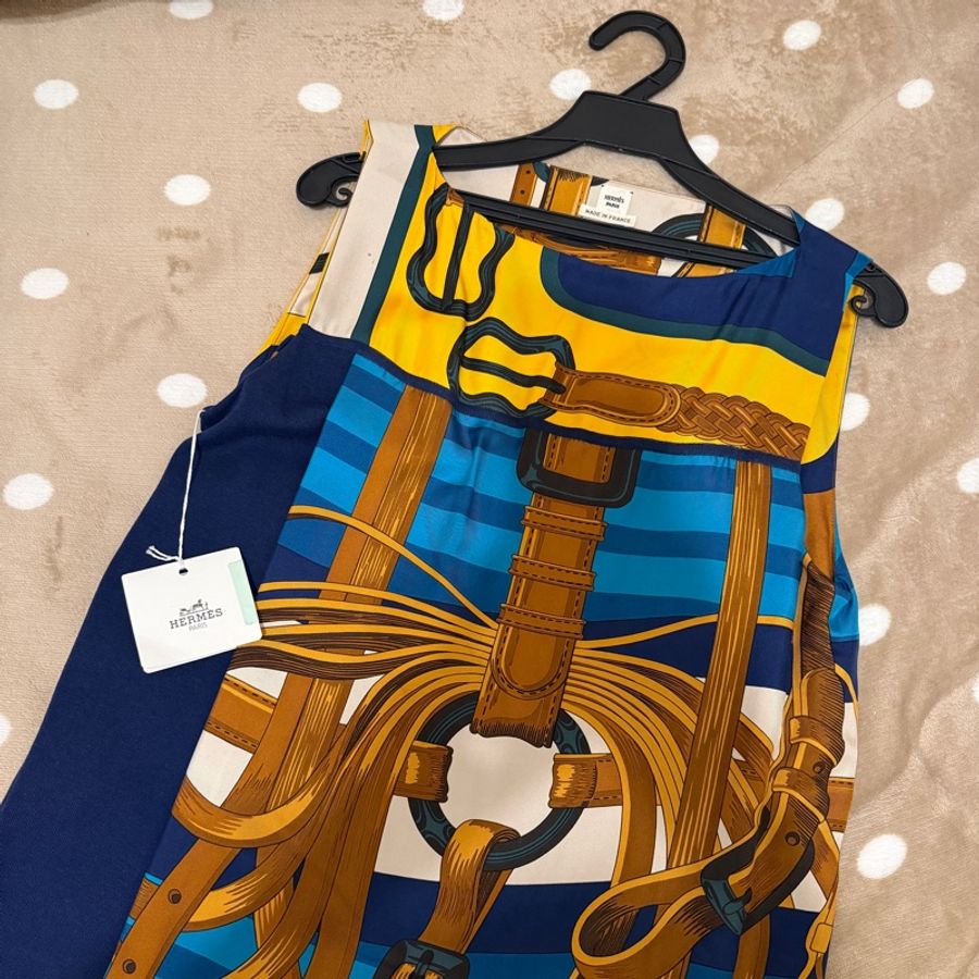 母親節優惠 愛馬仕HERMÈS 經典絲巾洋裝-11