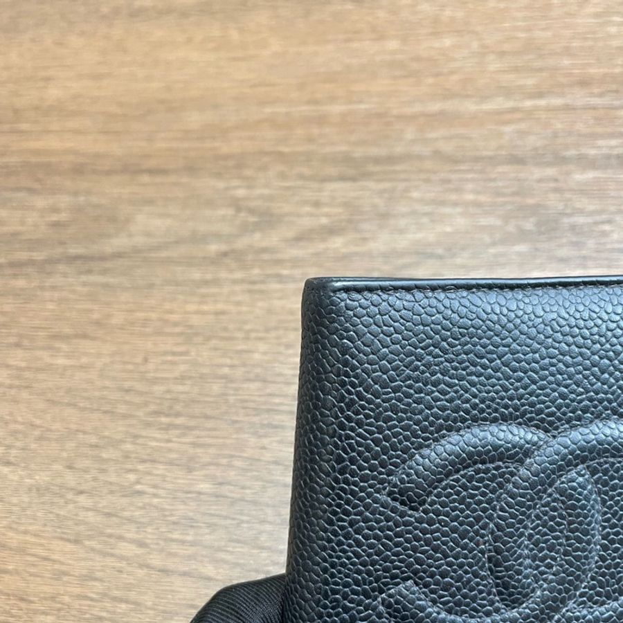 Chanel • 經典大Logo荔枝牛皮對折短夾 男款 全配有盒✔️-7