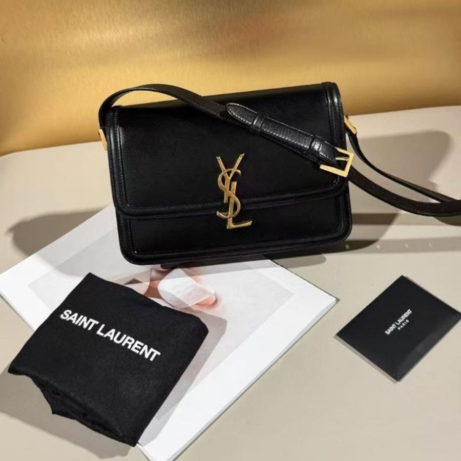 YSL 黑金 豆腐包box 牛皮 中號23*16*6cm 95新 配件塵袋-1