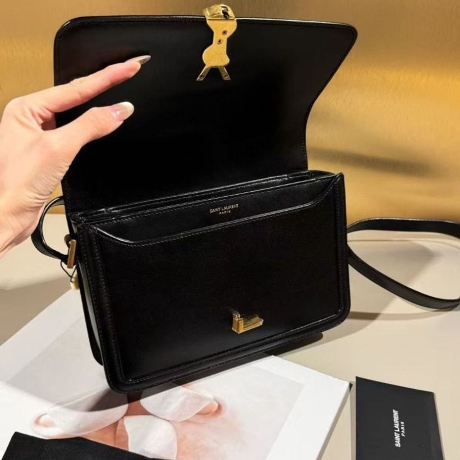 YSL 黑金 豆腐包box 牛皮 中號23*16*6cm 95新 配件塵袋-3