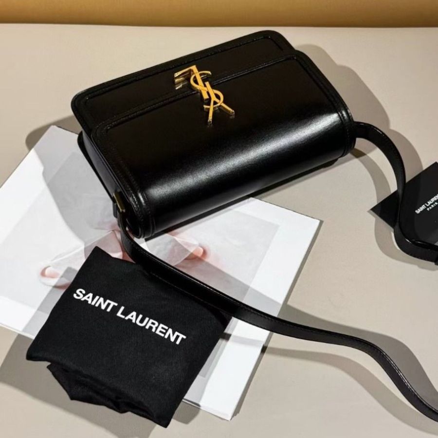 YSL 黑金 豆腐包box 牛皮 中號23*16*6cm 95新 配件塵袋-5
