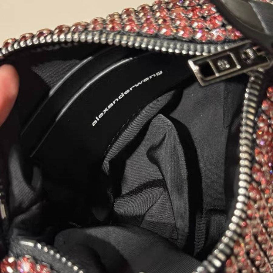 Alexander Wang 粉鑽 手提腋下包 18*10cm 99新配件塵袋-9