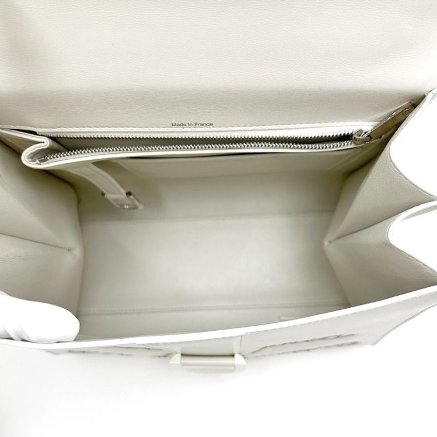 DELVAUX brilliant限量簽名款白色手提肩背斜背包28*25*16 95新 配件塵袋包撐購證卡冊鏡子保卡-3