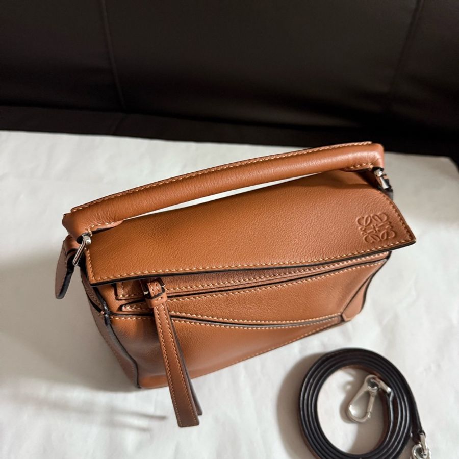 Loewe羅意威 99 新 焦糖色puzzle迷你mini幾何包手提單肩斜挎包 22 年-3