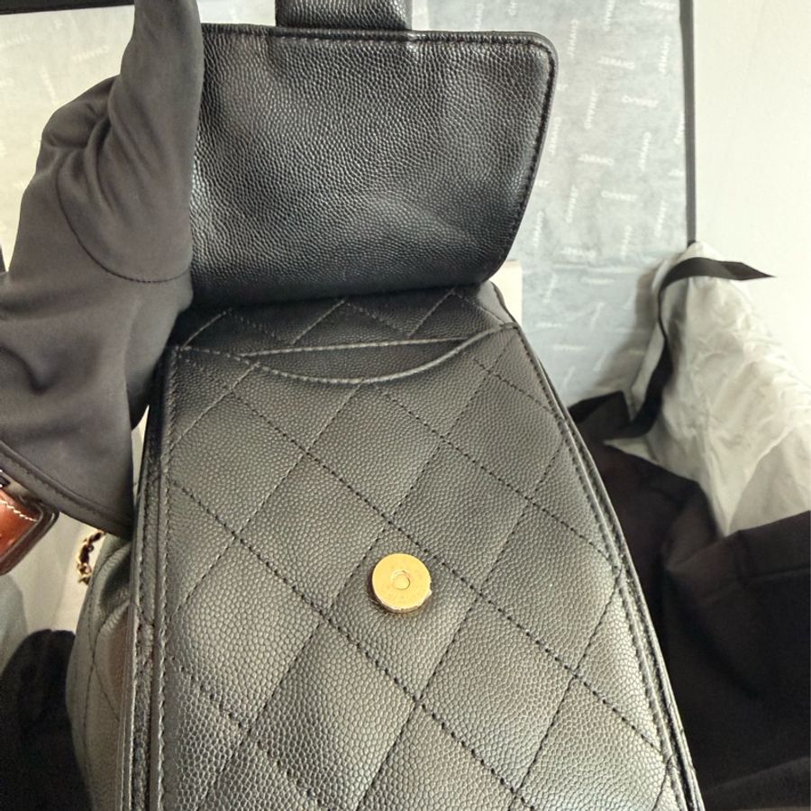 極新CHANEL黑色荔枝皮金鏈25 Bag小號AS5293-12