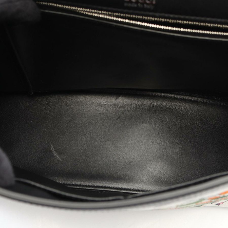 GUCCI BALENCIAGA Flora Hourglass 手提包 681696 帆布皮革 白色 黑色 二手-4