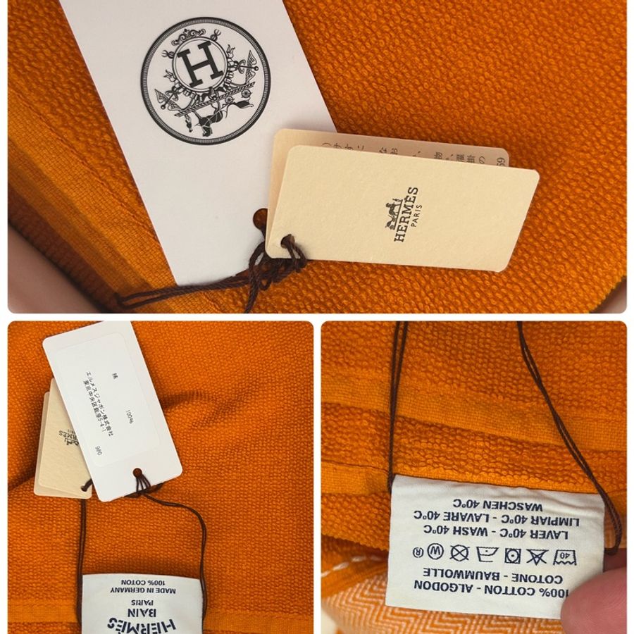 Hermes *100%純棉*經典色沙滩巾 (浴巾 )👩🏻🦰未使用全新品;尺寸約95*140cm-4