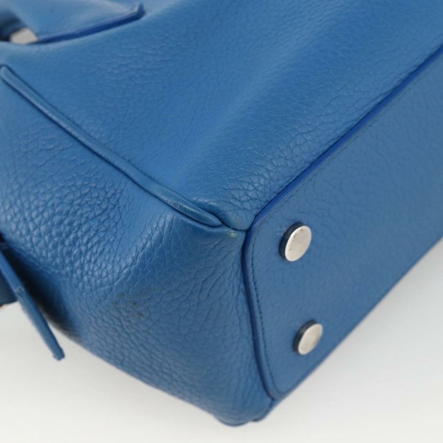 【日本直送】BALENCIAGA Infanta 手提包皮革 2way 藍色銀色 390922 正品 mr2222A-9