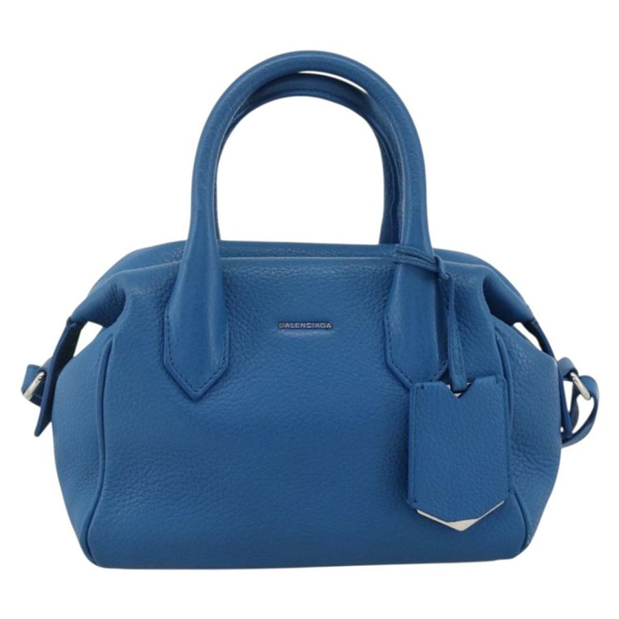 【日本直送】BALENCIAGA Infanta 手提包皮革 2way 藍色銀色 390922 正品 mr2222A-12