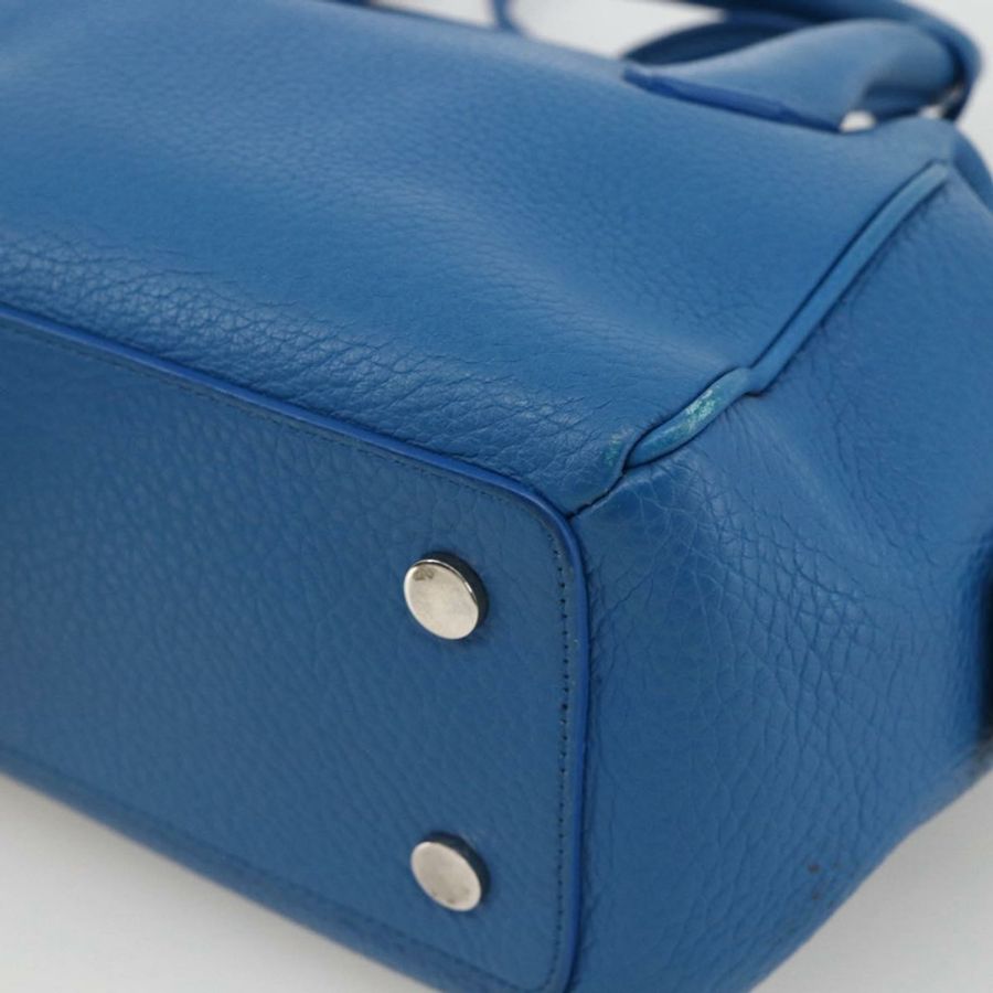 【日本直送】BALENCIAGA Infanta 手提包皮革 2way 藍色銀色 390922 正品 mr2222A-14