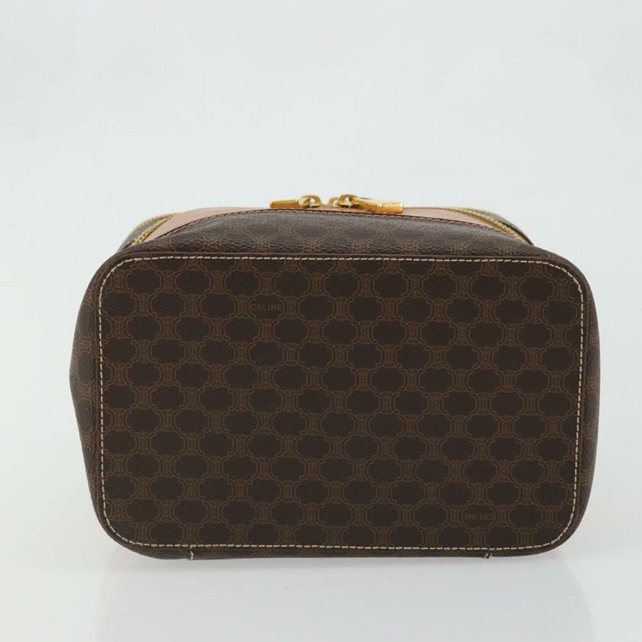 【日本直送】CELINE Macadam帆布化妝包 PVC皮革 棕色金色 正品 YKZ1479A-4