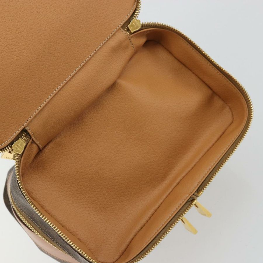 【日本直送】CELINE Macadam帆布化妝包 PVC皮革 棕色金色 正品 YKZ1479A-18