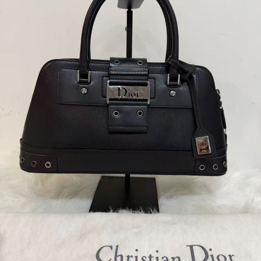 現貨可議價Dior vintage punk so black 甜酷風手提貝殼包 96新配件塵袋-2