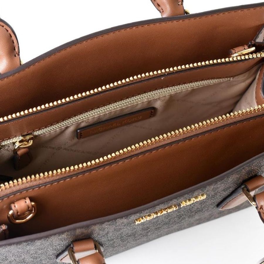 快速出貨!【Michael Kors】撞色小款防刮兩用包-咖啡焦糖-1
