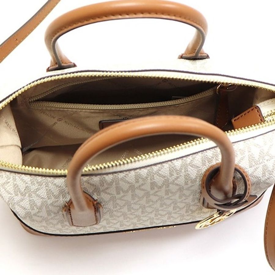 快速出貨!【Michael Kors】老花皮革兩用包-香草焦糖-3