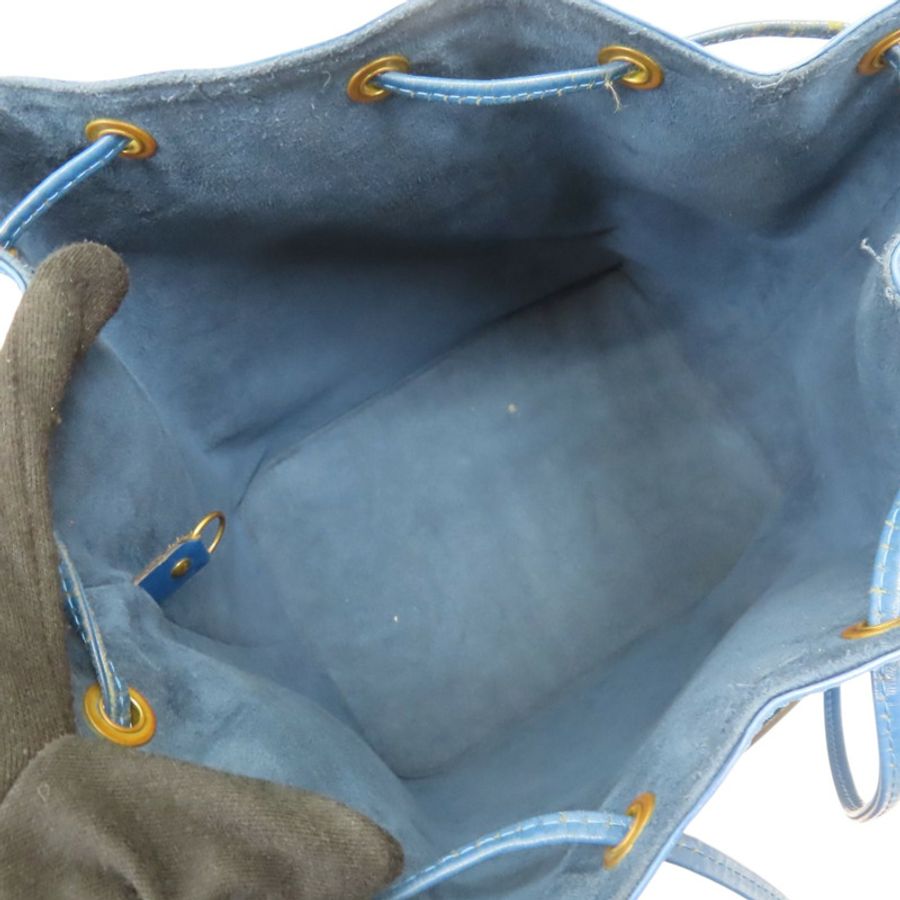 藍色 EPI 水波紋 牛皮 Petit Noe 水桶包 肩背包【LOUIS VUITTON LV 路易威登】 M44105-2