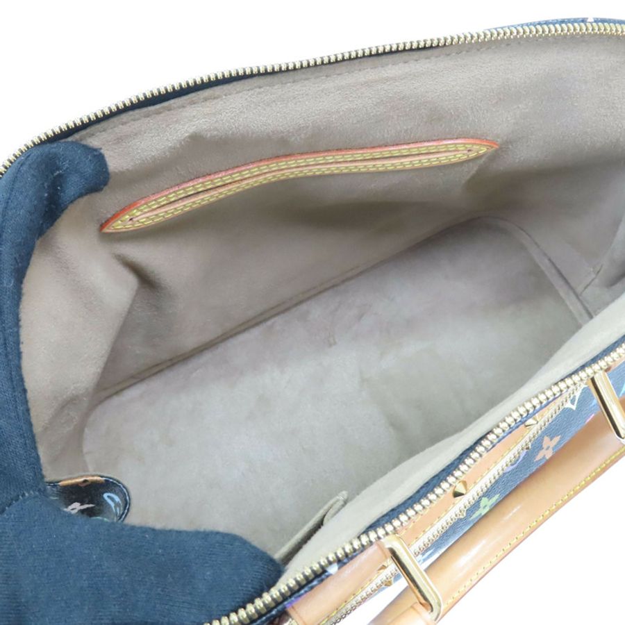 黑彩 帆布 鉚釘Alma貝殼包 手提包 村上隆聯名【LOUIS VUITTON LV 路易威登】 M92646-2