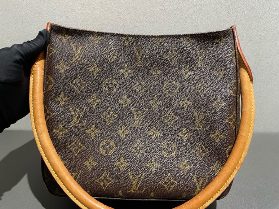 Louis Vuitton老花looping 中號鏈拉版 原皮 尺寸:24*21cm-1