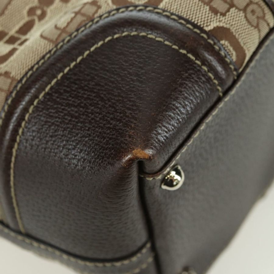 【日本直送】GUCCI Sherry Line 手提包 帆布 棕色 金色 146002 正品 167181V-15