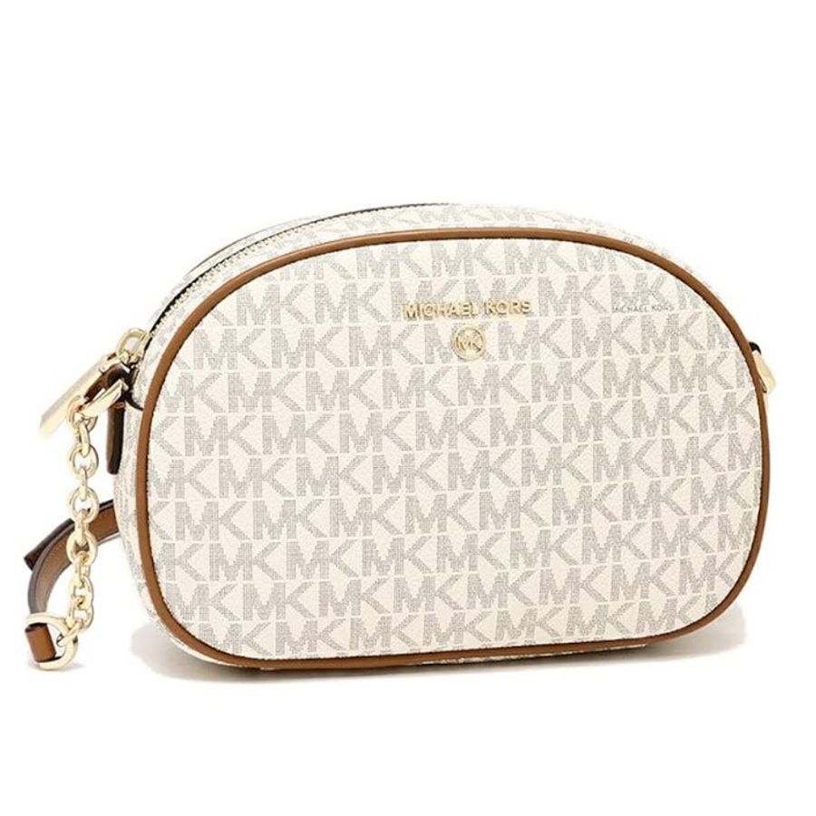 快速出貨!【Michael Kors】PVC防刮皮革鍊條斜背包-香草白-4