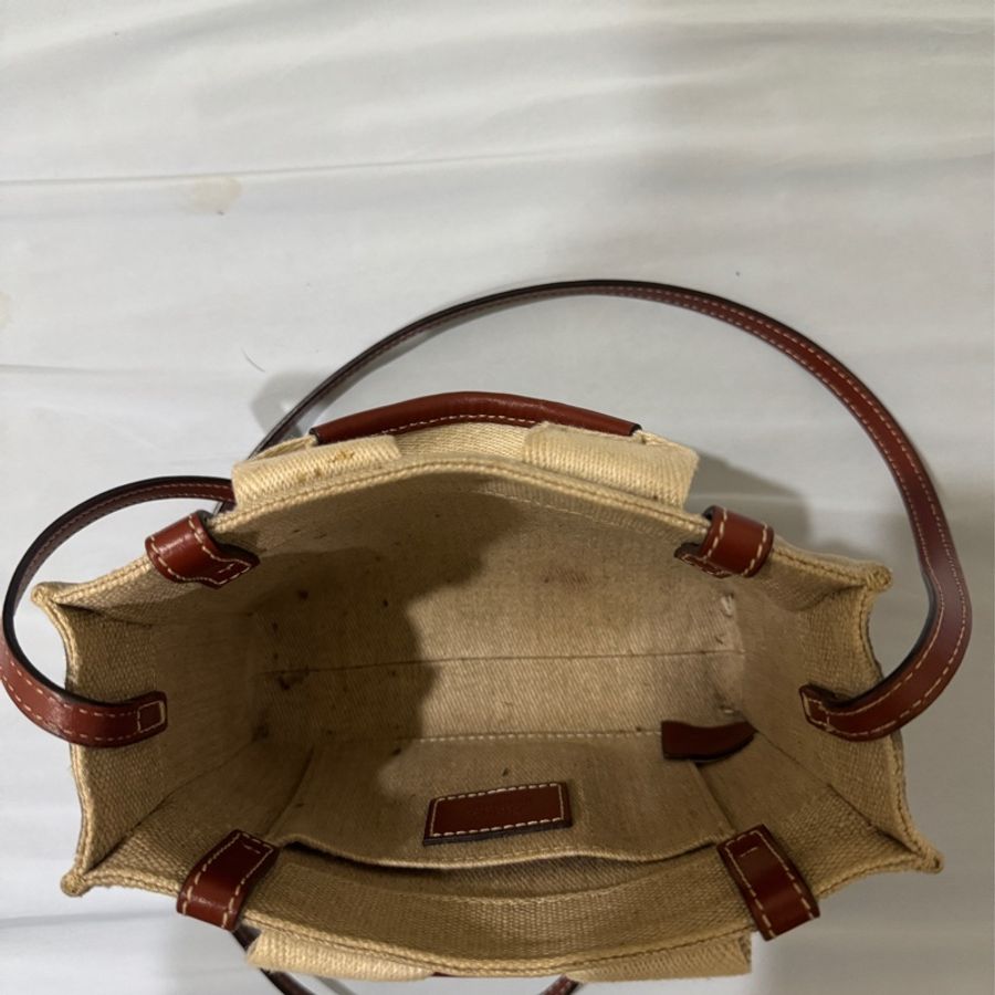 Chloe 迷你 帆布肩背包 (棕色) MINI CABAS WOODY TOTE-8
