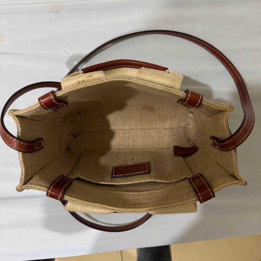Chloe 迷你 帆布肩背包 (棕色) MINI CABAS WOODY TOTE-9