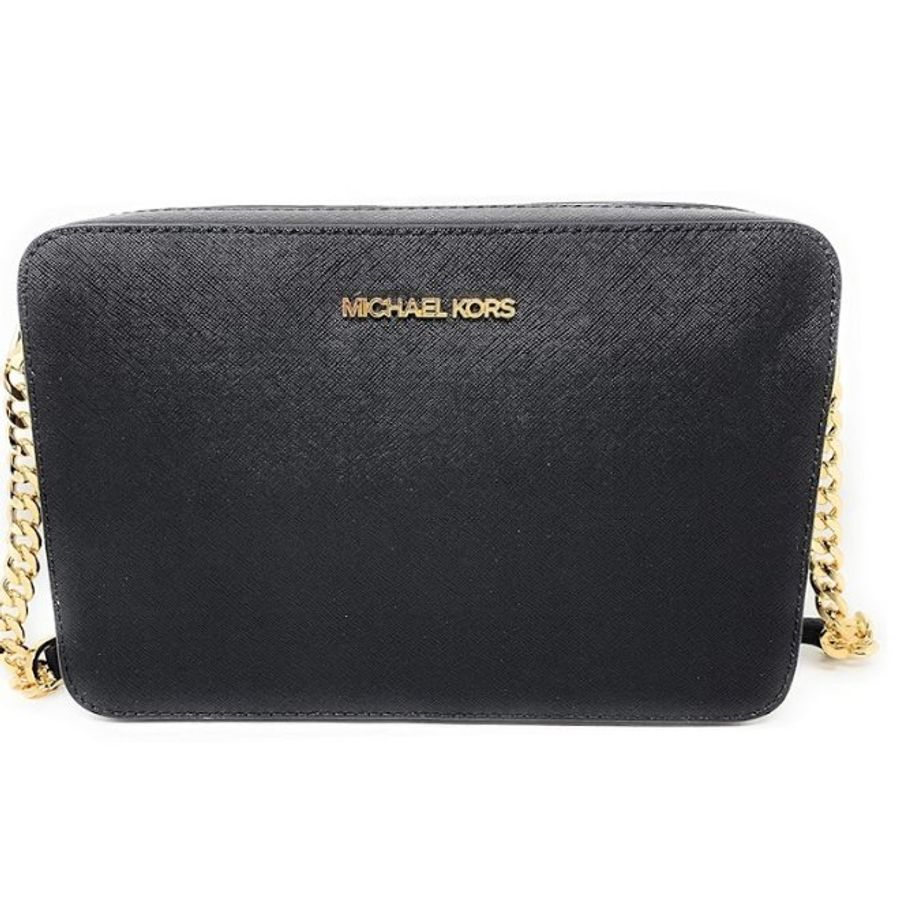 快速出貨！【Michael Kors】防刮皮革素色鍊條斜背包-黑-4