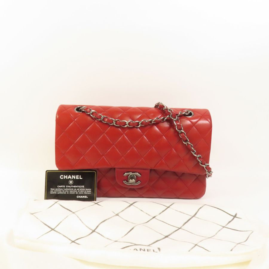 CHANEL 羊皮皮革Classic 25鏈帶肩背袋-10