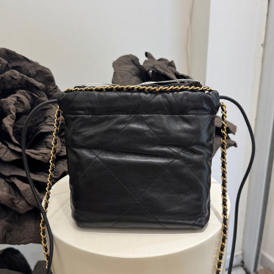 香奈兒/Chanel 22bag mini黑金垃圾袋鏈條包-1