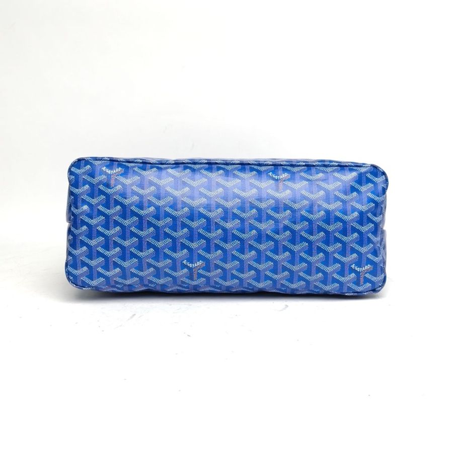 GOYARD BohemeHoboBag子母腋下包藍色PVC銀扣-3