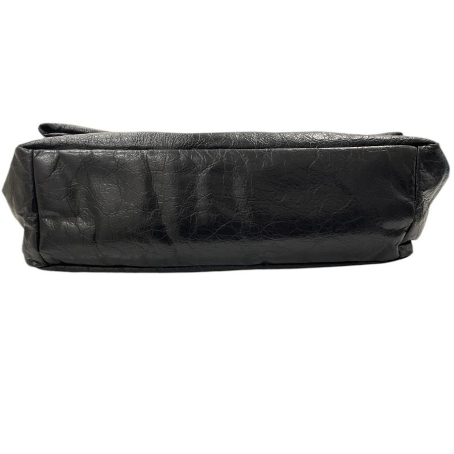 BALENCIAGA 巴黎世家 765945 MONACO MEDIUM 鍊條肩背包 中號 皮革 黑色 金釦-5