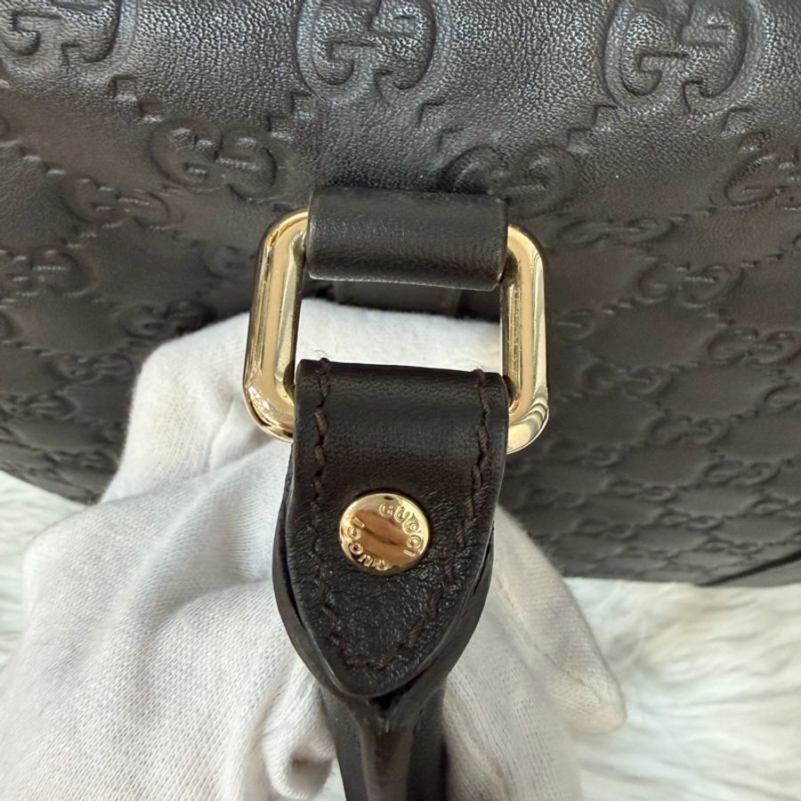 GUCCI 208468 深咖 金釦 牛皮 壓紋 公事包 手提包 電腦包-35