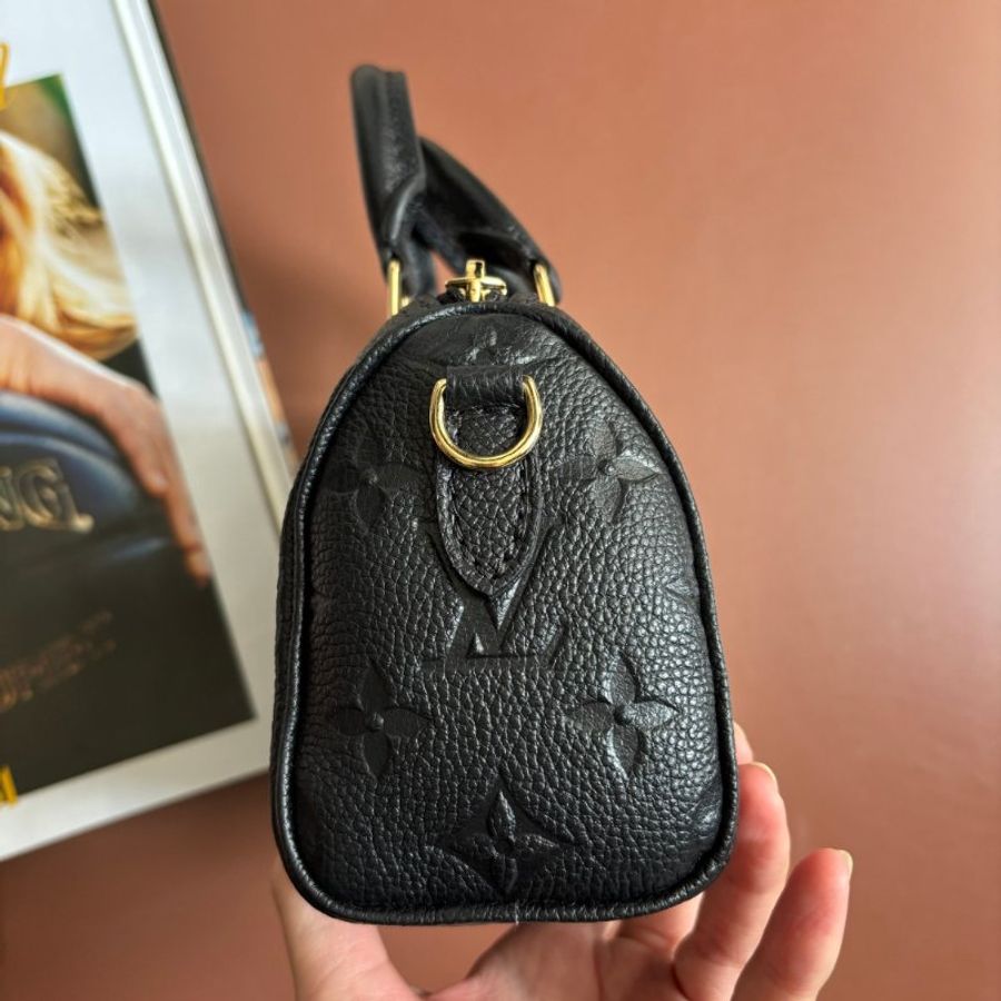 ::LOUIS VUITTON:: M82450 Nano Speedy Monogram Empreinte 黑色壓紋皮革手提斜背包-3