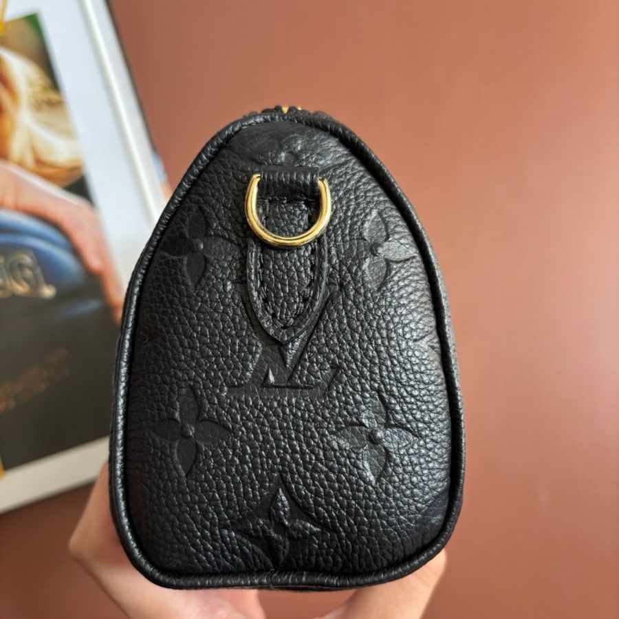::LOUIS VUITTON:: M82450 Nano Speedy Monogram Empreinte 黑色壓紋皮革手提斜背包-4