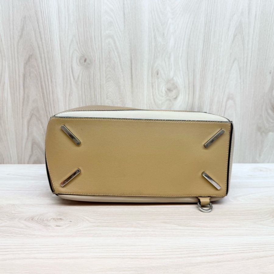 LOEWE卡其拼牛皮PUZZLE中號手提側背包-7