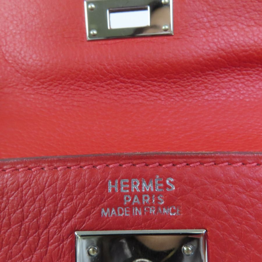 HERMES Togo皮革Kelly 32手挽肩背兩用袋Rouge de Coeur-11