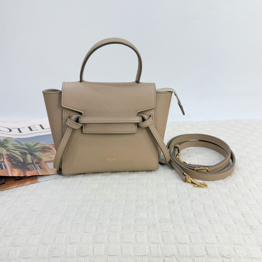 CELINE 奶茶色Nano Belt Bag|鯰魚包-5
