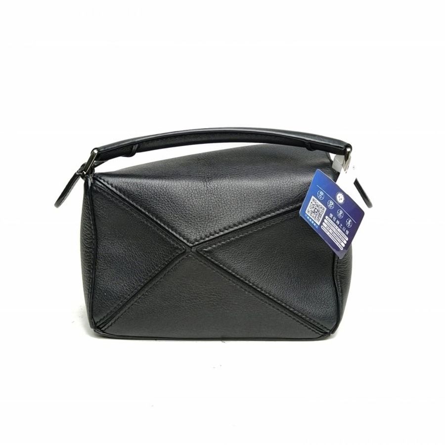LOEWE Puzzle18幾何包迷你MINI黑色牛皮肩背包-2