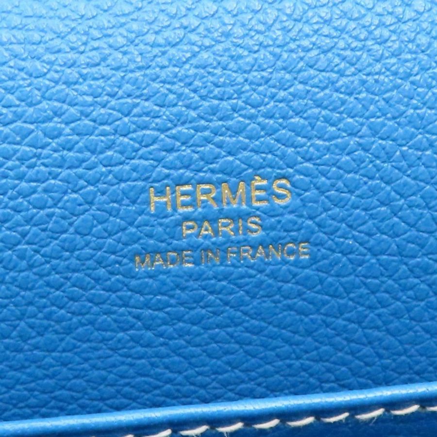 弗裏達藍藍 Evercolor牛皮 Roulis 23 肩背包 A刻 金釦【HERMES 愛馬仕】-4