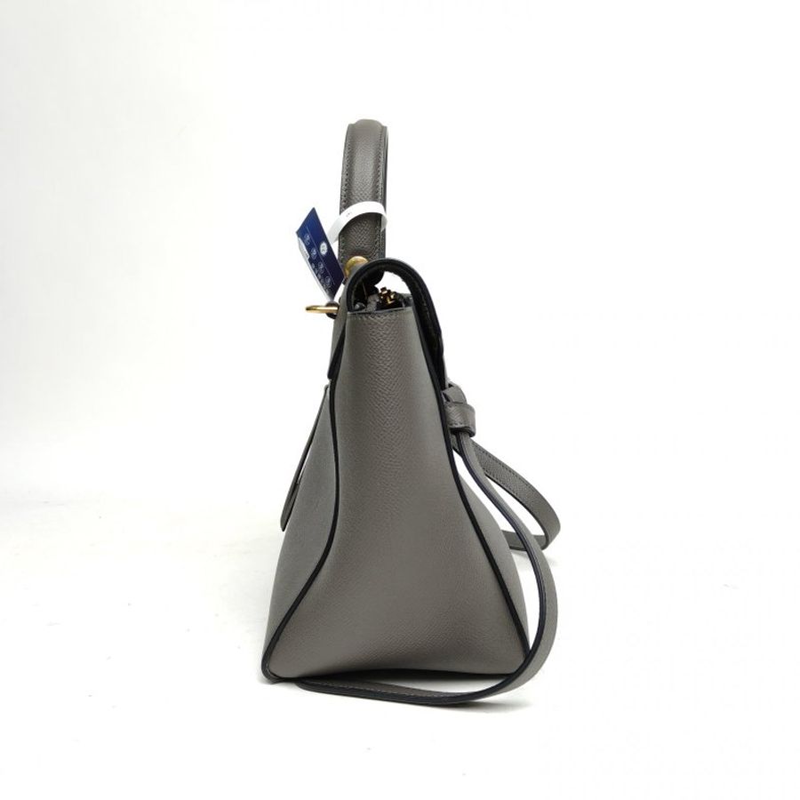 CELINE Belt鯰魚包Micro24深灰色牛皮金扣肩背包-3