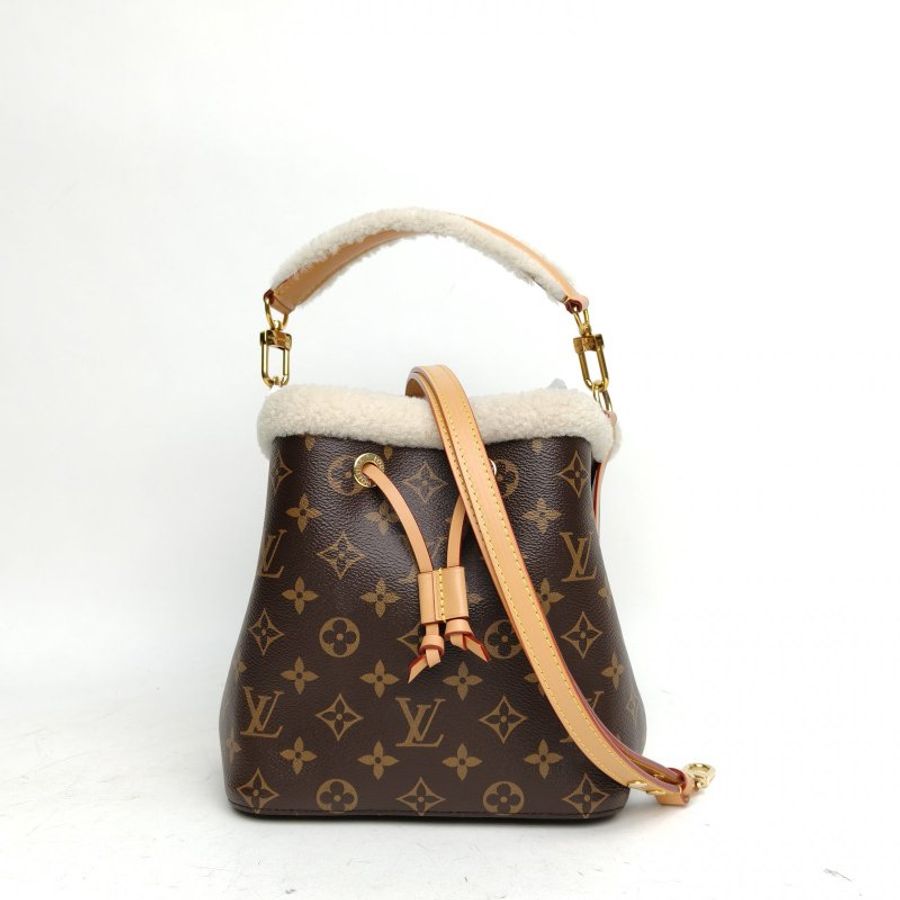 LOUIS VUITTON NÉONOÉ水桶包BB20老花PVC金扣晶片22聖誕肩背包-0