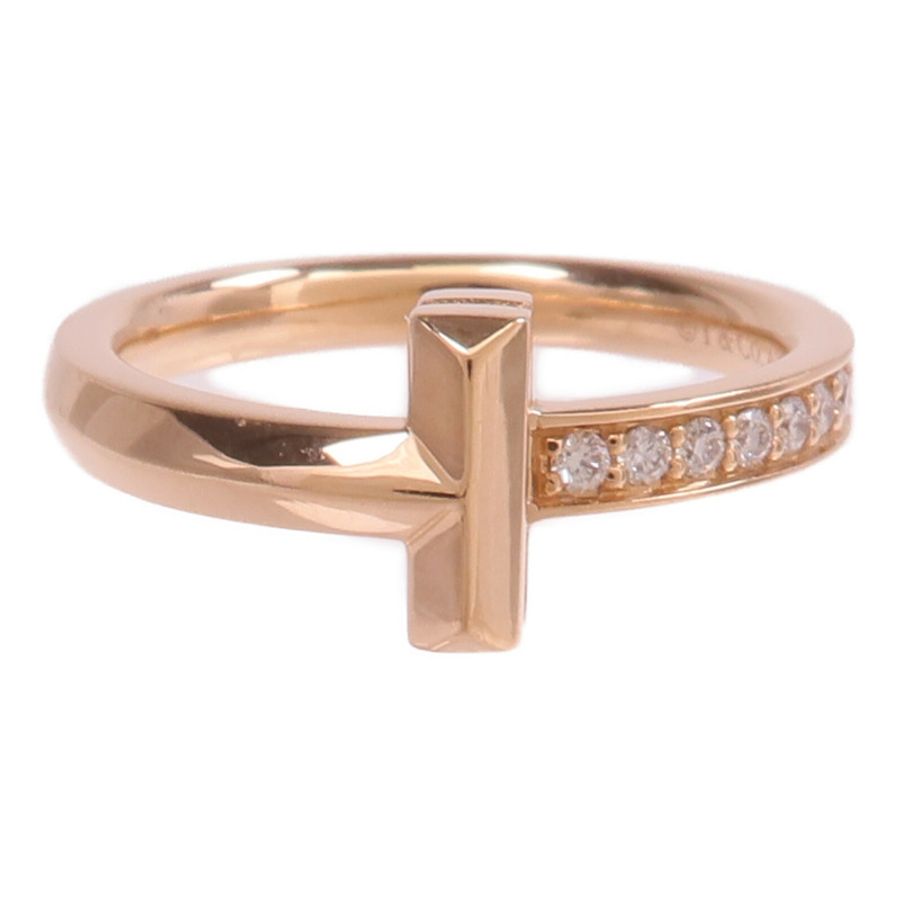 TIFFANY&CO 18K玫瑰金T1 Ring鑽石戒指-1