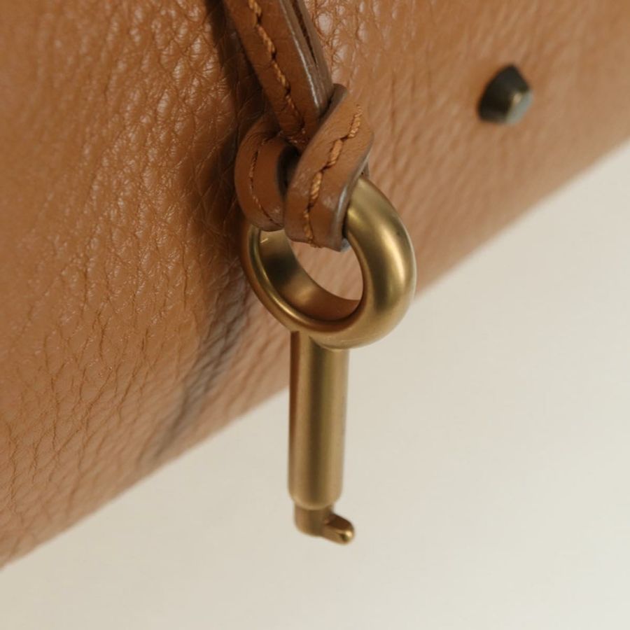 【日本直送】Chloe Paddington 手提包，棕色、金色、銀色皮革，正品 am11221SAM-8