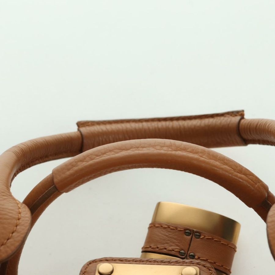 【日本直送】Chloe Paddington 手提包，棕色、金色、銀色皮革，正品 am11221SAM-13