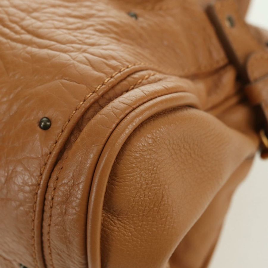 【日本直送】Chloe Paddington 手提包，棕色、金色、銀色皮革，正品 am11221SAM-16